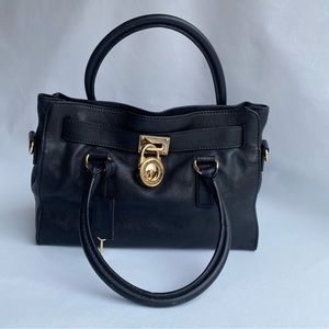 Michael Kors Hamilton black leather purse
